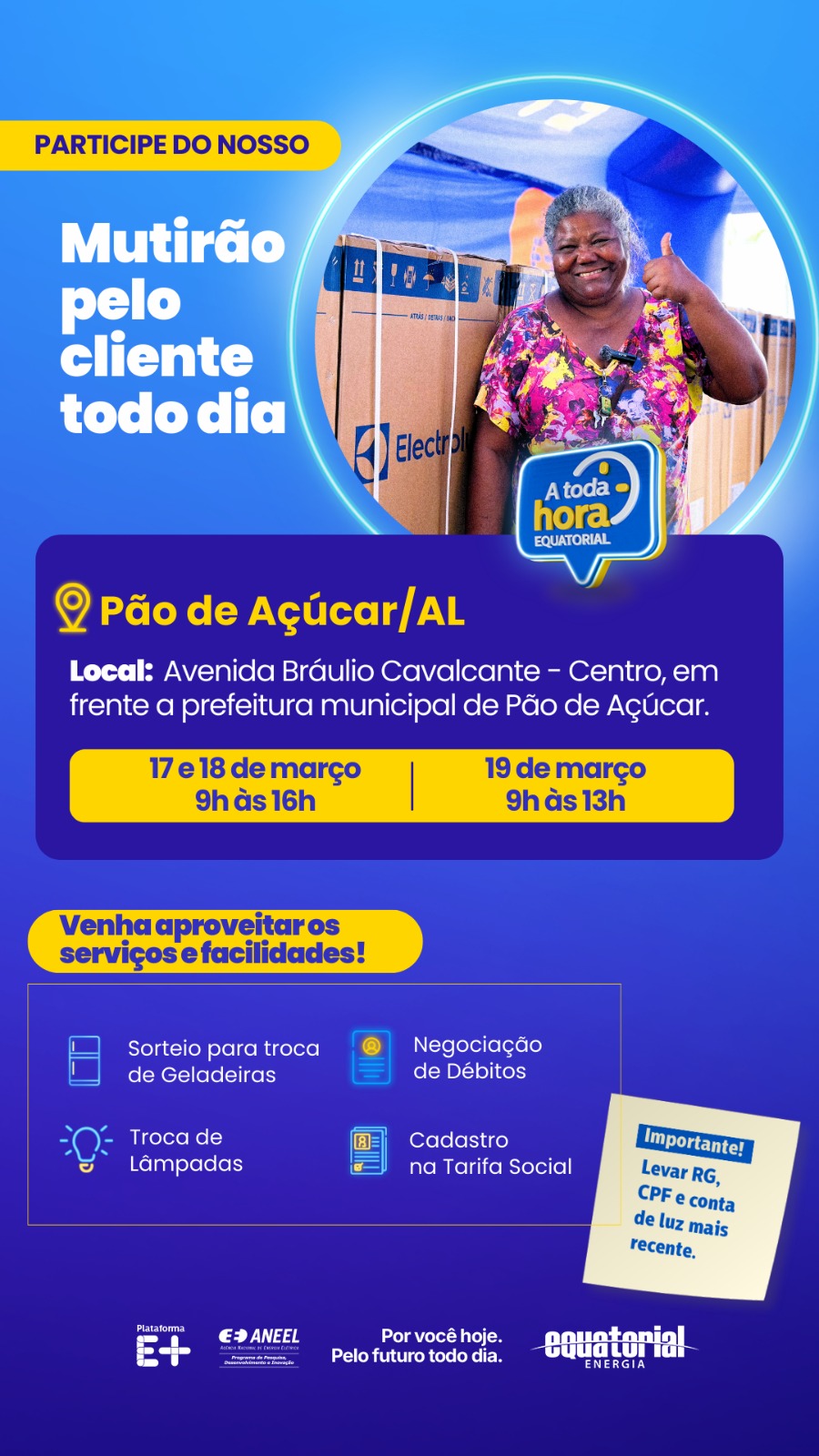 Equatorial e Prefeitura de Pão de Açúcar realizam mutirão de serviços para a população